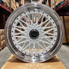 18 Rs Style White Machine Lip Staggered Wheels Rims Fits 5x114.3 5x120 18x89