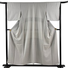 Gray Pure Silk Kimono S Size 154cm Length 63.5cm Sleeve Used