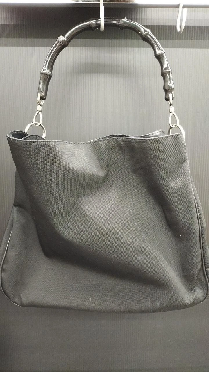 Gucci — GUCCI Bamboo Shoulder Bag Black 14.9 inches