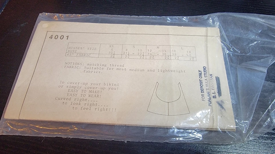 Vintage Pauloa Patterns 4001 Halter-style Sarong/Cover-up Sz XS/S/M/L UNCUT - Image 2 of 3