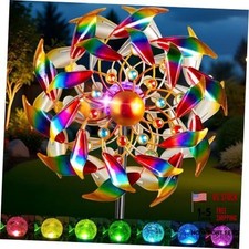 Solar Wind Spinners for Yard and Garden - 360  Metal Large Wind Sculptures