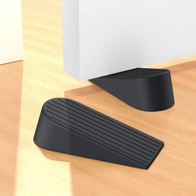 2 PCS Extra Large Rubber Door Stopper Wedge Heavy Duty Bottom Gap Stack