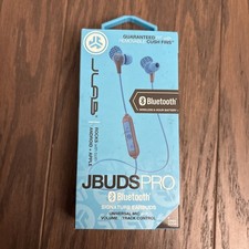 JLab JBuds Pro Signature Wired Earbuds  Universal Mic  Track Control - Blue