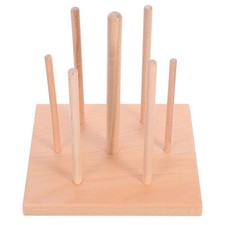 Recorder Stand with 7 Multi-Size Pegs Wooden Flute Display Holder