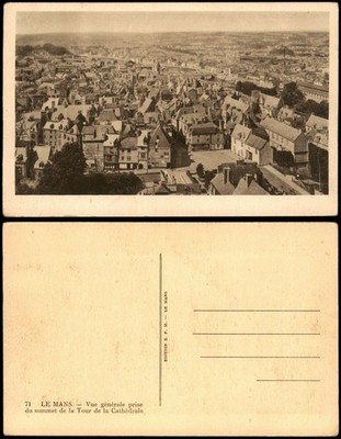Le Mans Panorama-Ansicht Vue générale prise du Tour de la Cathédrale 1920