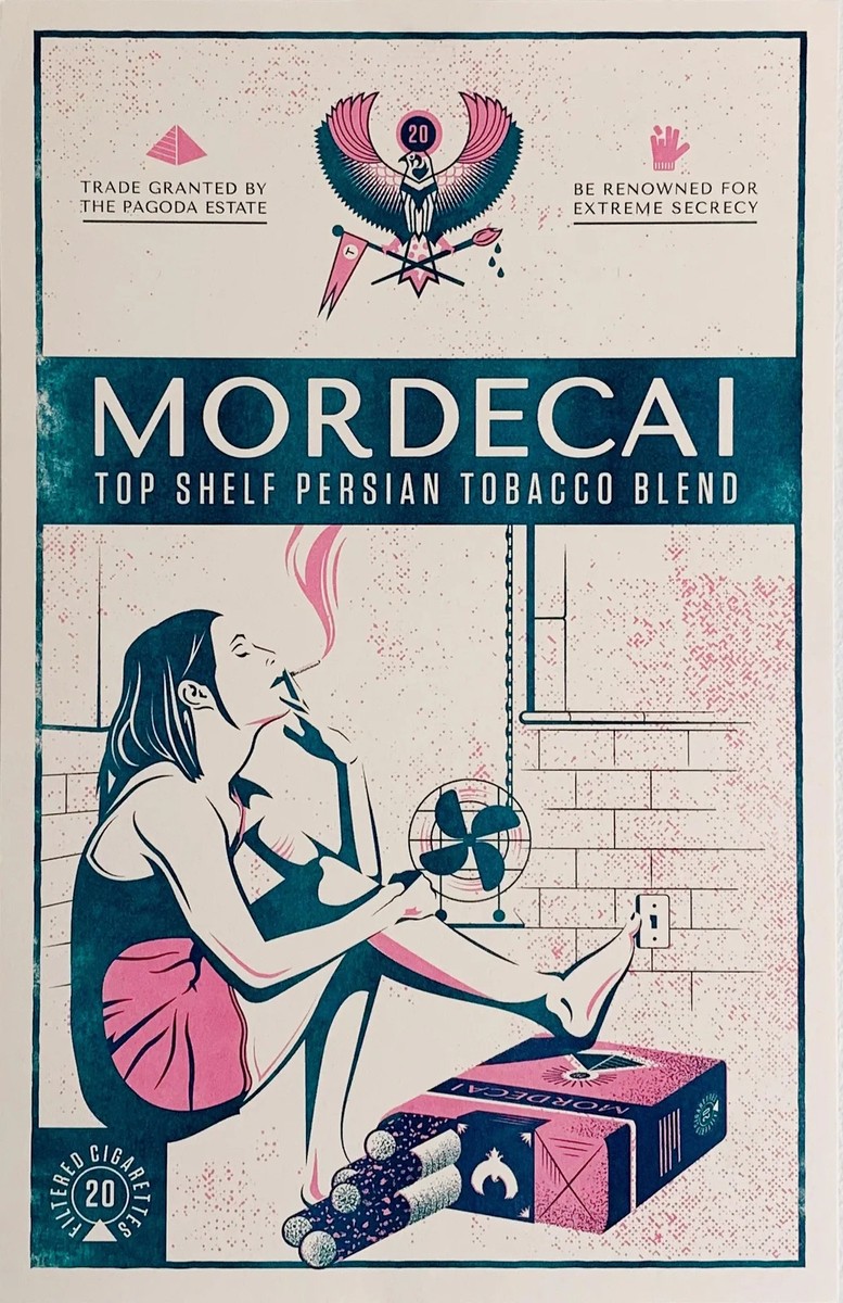 バリ絵画:title tak kenal lelah疲れ知らず The Royal Tenenbaums Mordecai Tobacco by Derek Ballard SIGNED