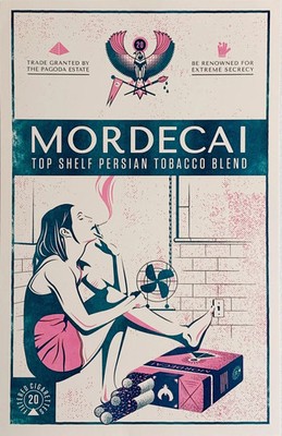 The Royal Tenenbaums Mordecai Tobacco by Derek Ballard SIGNED Movie Poster  x/50