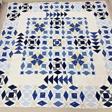 Original Blue Alaska Handmade Cotton Patchwork quilt top/topper 86x86"