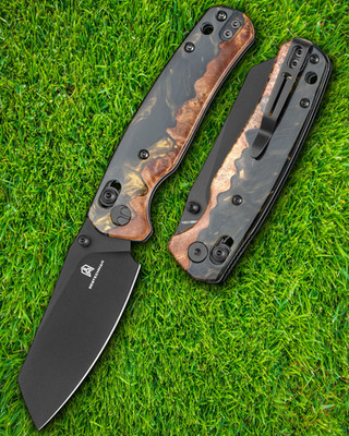 Bestech Knives Wing Folding Knife 3.13'' 10Cr15MoV Steel Blade Wood/Resin Handle