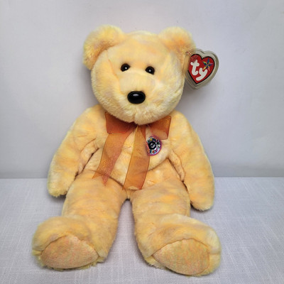 Ty Beanie Buddy '' SUNNY '' Teddy Vintage 2001 Sammlerstück gelber Bär mit Etikett UK