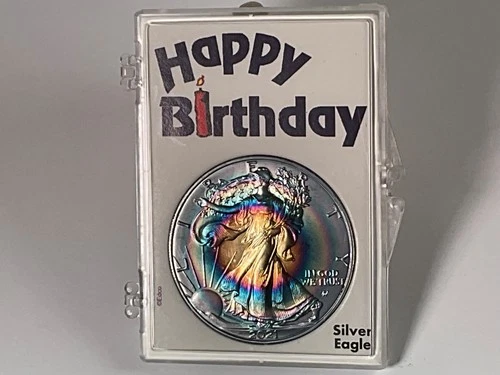 2021 American Silver Eagle 1oz Bullseye 🎯 🌈 Toning Toned Toner MONSTER Rainbow