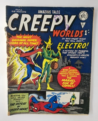 Creepy Worlds #71 GD UK Amazing Spider-Man 9 Foreign Key Alan Class 1st Electro