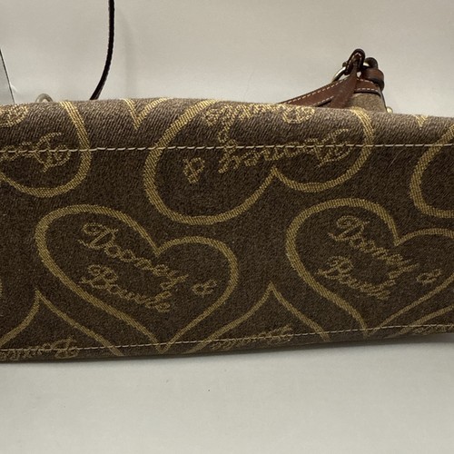 Dooney & Bourke Hobo Bag Handtasche braun DB Signature und hellbraunes Leder top - Bild 16 von 17