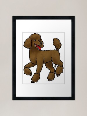 Hund - Standard Pudel - Miami Choco gerahmtes Wandbild Poster Leinwanddruck Bild
