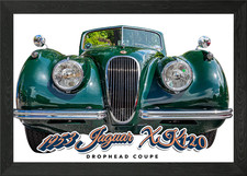 Quadro Stampa su Tela Poster Arte da Parete con Cornice Jaguar Coupè 1953