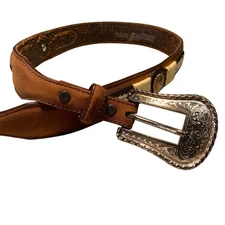 Justin Top Grain Cowhide Western Leather Belt  Size 32 Interchangeable Buckle