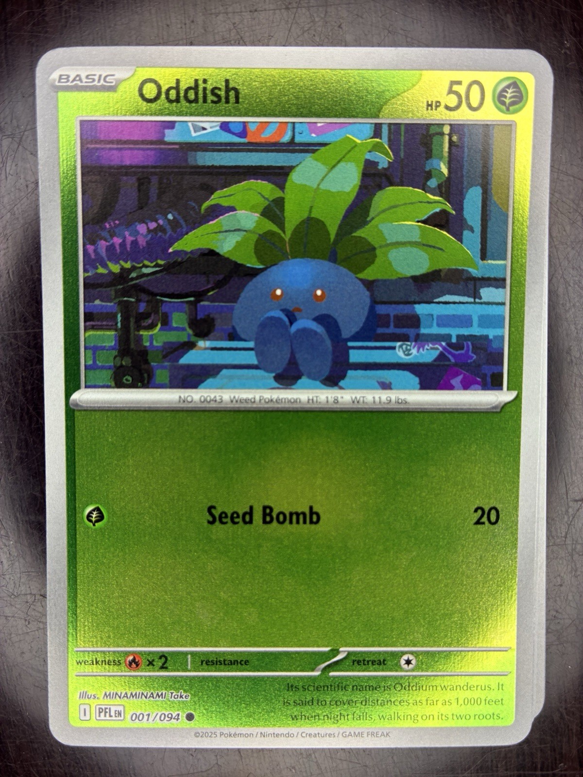 Pokemon Oddish 001/094 Phantasmal Flames Reverse Holo Basic NM Near Mint