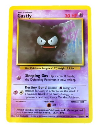 Pokémon 1999 TCG Gastly Base Set, Unlimited Common Card 50/102