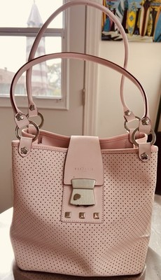 Frédéric T of Paris Leather Handbag    Blush Pink Perforated Purse