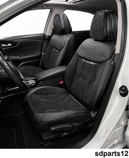 Sitzbezüge Velours Kunstleder Schwarz Komplett Set - Luxus für Mercedes-Benz