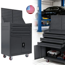 4-Drawer Rolling Tool Cart with Locking Mechanism & Wheels Mobile Tool Cabinet