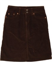 VINTAGE Womens Corduroy Skirt W29 Medium Brown Cotton CT57