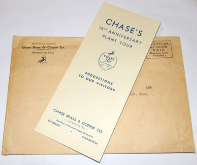 1951 CHASE BRASS & COPPER BROCHURE! 75th ANNIVERSARY WATERBURY, CT PLANT TOUR