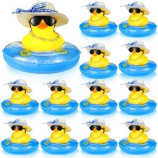 24 Pcs Rubber Summer Duck Mini Yellow Bath Toys