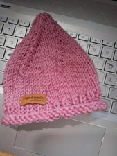 Newborn  Baby ~Pink 100% WOOL  Hat Handmade Gift Winter H159