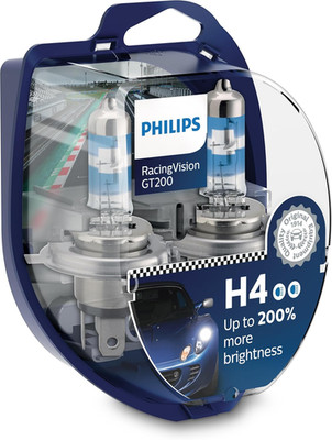 Philips Racingvision GT200 H4 Scheinwerferlampe +200%, Doppelset