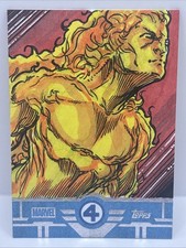 Human Torch 2026 Marvel Topps Finest F4 65th Ann. 1/1 Sketch Elvin A. Hernandez