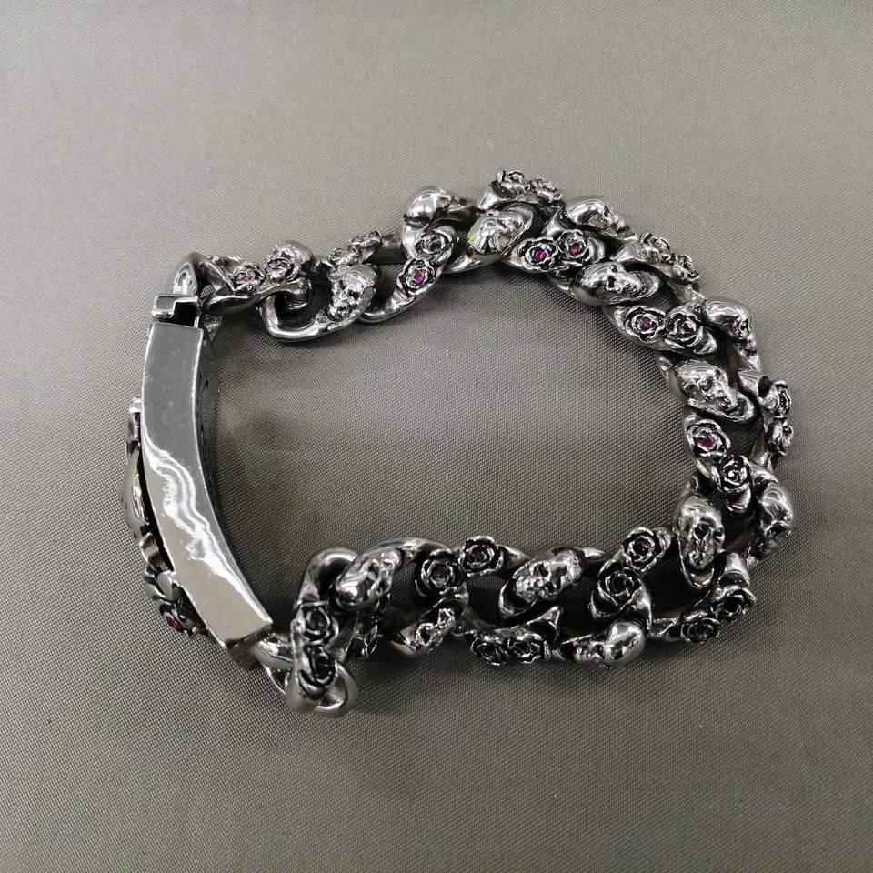 Браслет из нержавеющей стали с розовым черепом Y1106 ED HARDY - Изображение 2 из 4