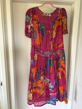 Vintage Phool Cotton Summer Dress Tropical Pink Floral With Original Tags