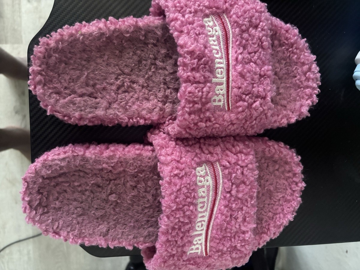Balenciaga Furry Slides Hot Pink | eBay