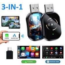 3 in 1 Carplay Android Auto Mirror Link Adapter Bluetooth Auto Connection AI Box