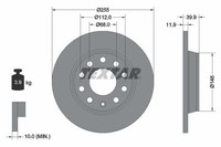 2X Textar Bremsscheiben Ø255Mm Hinten FüR FüR Audi A4 8E B6 B7 + Seat Exeo 3R