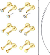 20G/18G/16G Flat Back Earrings Stud - Hypoallergenic Earrings for Women - 316L S