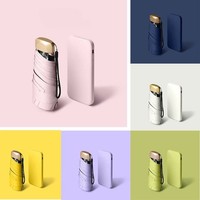 Mini Sun Umbrella Small Pocket Rain Umbrella Vinyl Folding Umbrella UV