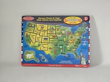 Melissa And Doug USA Map Sound Puzzle - Wooden Puzzle See Hear NEW Sealed
