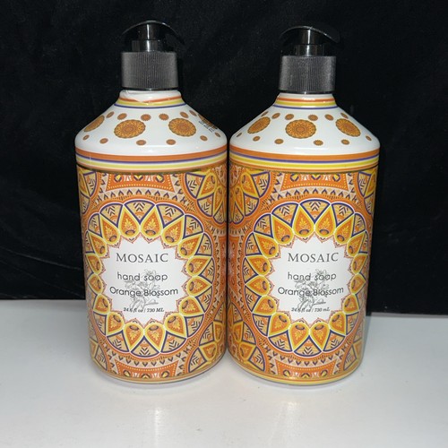 2 Pack--Mosaic ~ ORANGE BLOSSOM Hydrating Hand Soap w/ Castor Oil 24.6oz Each
