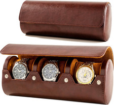 3 Watch Travel Case Classic Leather Watch Case with Perfect Texture Portable