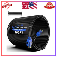 Cat 6 Ethernet Cable Outdoor Waterproof Network Internet Direct Burial 300 FT