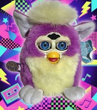 Furby Babies Purple Yellow 1998 Model 70-940 Tiger 1999 VTG Original Tag 6"