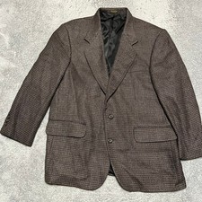 Oscar De La Renta Wool Blazer Mens 42S Sport Coat Jacket Brown Academia