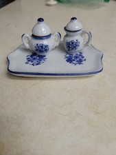 Miniature Teas Set Pieces White And Blue Floral