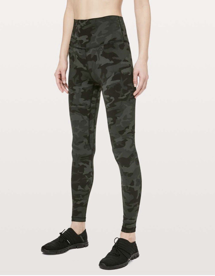 Lululemon Align Pant Legging 28” Camo Green Gray, Size 4