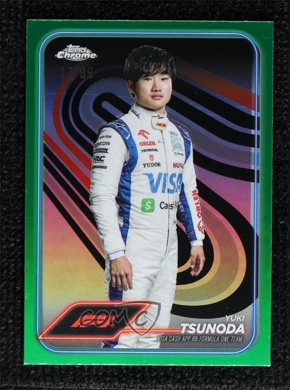 2024 Topps Chrome Formula 1 F1 Drivers Green Refractor 17/99 Yuki Tsunoda 1k46