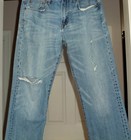 Mens AE AMERICAN EAGLE Cotton Distressed Classic Bootcut Denim Jeans Size 34 — photo 4