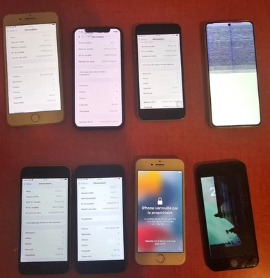 Lot de 8 smartphone apple et samsung - Photo 1/3