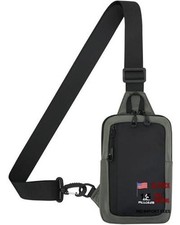 Crossbody Sling Bag Chest Bag Dual Pocket Water Resistant Small Army Green